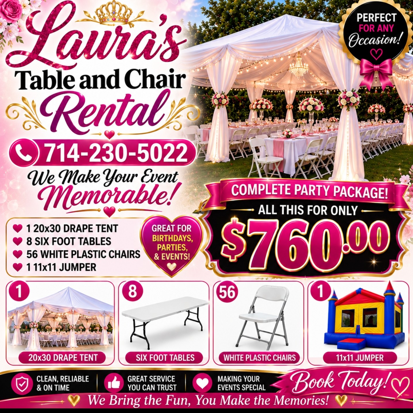 20x30 drape tent