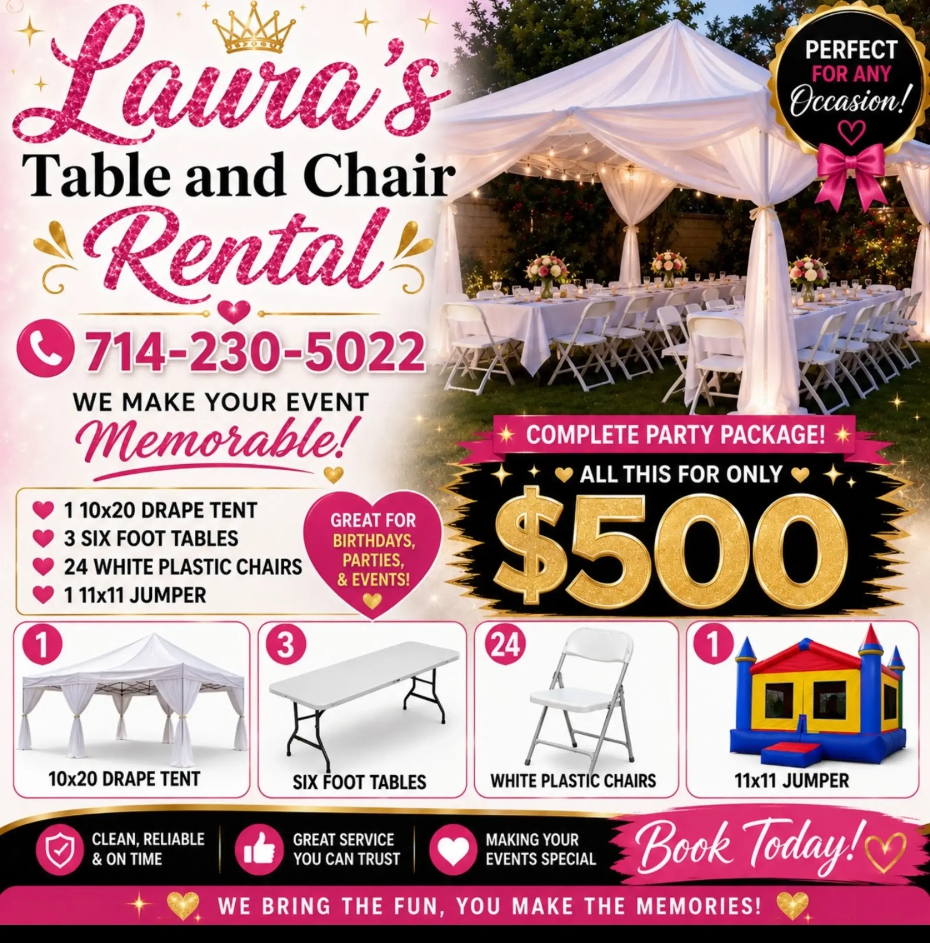 10x20 Drape tent